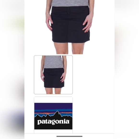 Patagonia skort with zipper pockets, black size 10 - Picture 1 of 10
